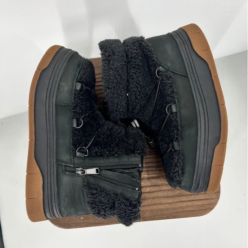 Pajar Canada Janie 2.0 Black Faux Fur Waterproof Winter Boots Womens 8.5 EU 39